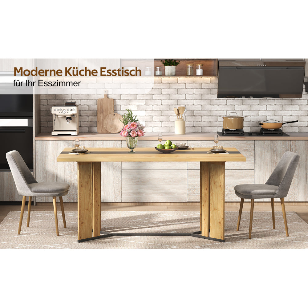 Eettafel – Tafel – Eetkamertafel – Scandinavische Tafel – Houten Tafel – 150 cm – Melamine Blad 2,8 cm – Water- En Krasbestendig