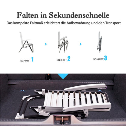 Ligstoel – Zonnebed – Tuinstoel – Relaxstoel – Strandstoel – 7-Posities Verstelbaar – Weerbestendig Wit