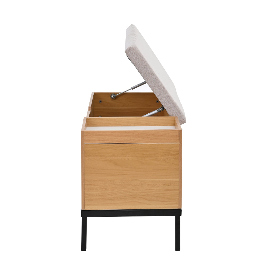 Modern Foldable Storage Stool & Cabinet - Space-Saving Entryway with Open Shelves, Heavy-Duty Metal Frame, 115x49.5x40cm (45x19.5x15.7in), Easy Assembly for Living Room/Bedroom - Contemporary Furniture, Stools For Bedroom