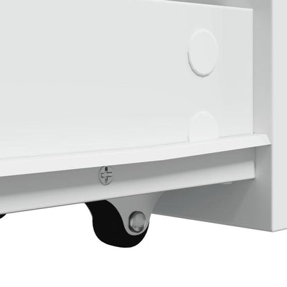 Badkamerkast – Badkamermeubel – Opbergkast – Kolomkast – Smal Kastje – Wieltjes – Hardhouten Materiaal – Lade En Bovenplank