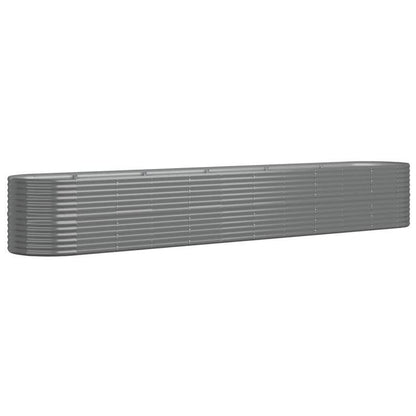 Bloemenrek – Plantenrek – Tuinrek – Plantentafel – Tuinbak – Grijs – Gepoedercoat Staal – Groot Formaat 440x80x68 cm