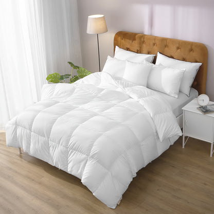 Luxe Donsdeken – Donzen Dekbed – Ganzendons Dekbed – Premium Slaapdeken – Hotelkwaliteit Dekbed – 75% Witte Ganzendons Vulling – Ademend Katoenen Hoes – Medium Warmte Klasse – Geschikt Voor Alle Seizoenen