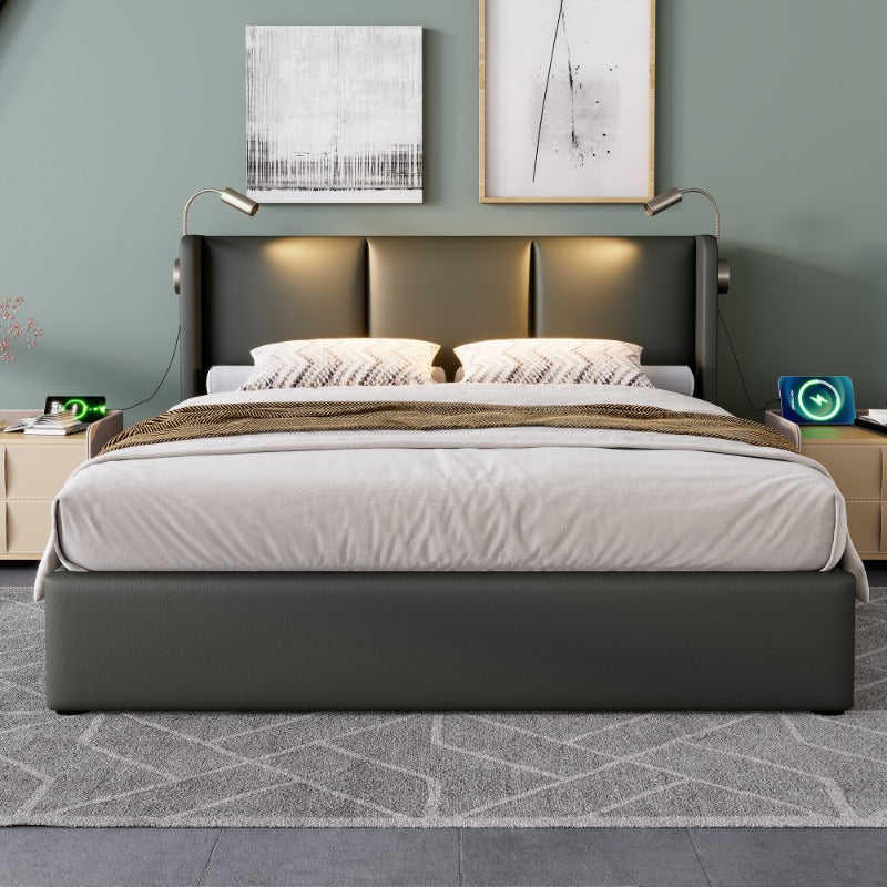Modern Bed – Platformbed – Bedframe – Metalen Bed – Slaapkamerbed – Met Stoffen Hoofdbord – Vooraf Gemonteerd – Max. Belastbaarheid 300 kg