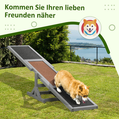 Agility Wip Honden – Dog Swing – Hondenwip – Agility Balans – Trainingswip – Grijs – Duurzaam Dennenhout – Antislip Oppervlak – 180 x 30 x 30 cm