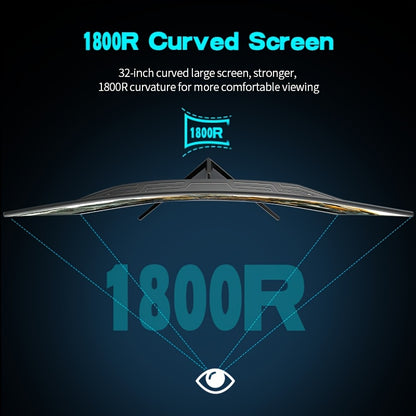 32 Inch Gaming Monitor – Curved Scherm – PC Monitor – Computerscherm – FHD 1080P – 180Hz Refresh Rate – 1800R Bochtige Beeldscherm