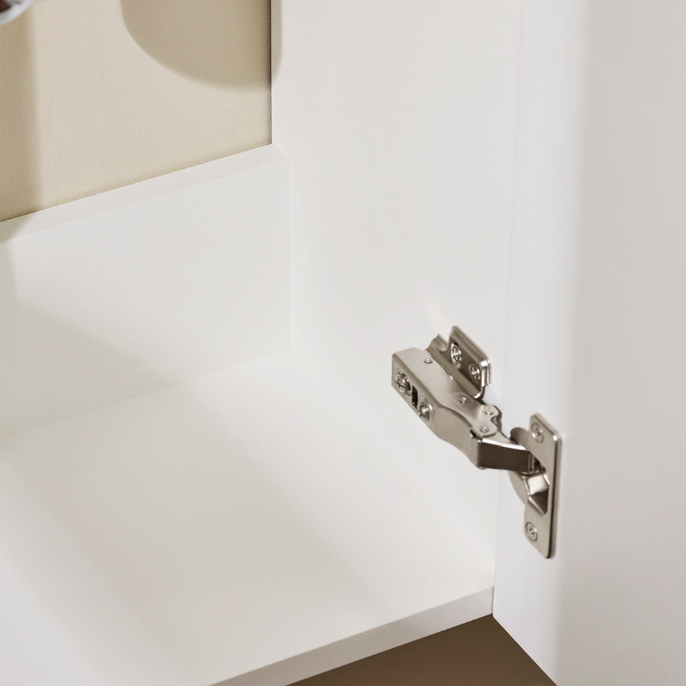 Badkamermeubel – Badmeubel – Wastafelmeubel – Onderkast – Wastafel – Wandgemonteerd – Compact 40x22x56 cm – MDF Hout & Keramiek