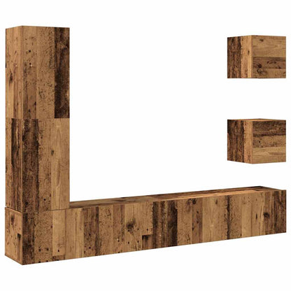 Wandmeubel TV – Tv-kast – Mediameubel – Tv-console – Entertainmentmeubel – Verweerde Houtlook – Ruimtebesparend Wandmontage – Veel Opbergruimte