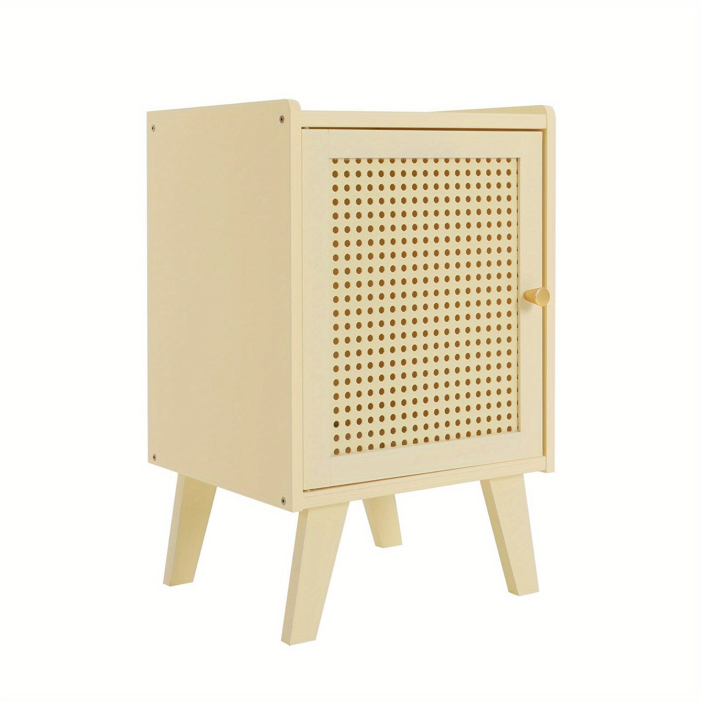 Nachtkastje – Bedside Table – Bijzettafel – Opbergmeubel – Nachtmeubel – Modern Minimalistisch Design – Compact Formaat – Duurzaam Bamboe & Krasbestendig – Romig Beige