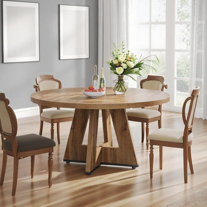 Ronde Eettafel – Ronde Tafel – Eettafel Rond – Keukentafel – Werktafel – Hardhout – 120 x 75 cm – Rustiek Landelijk Design