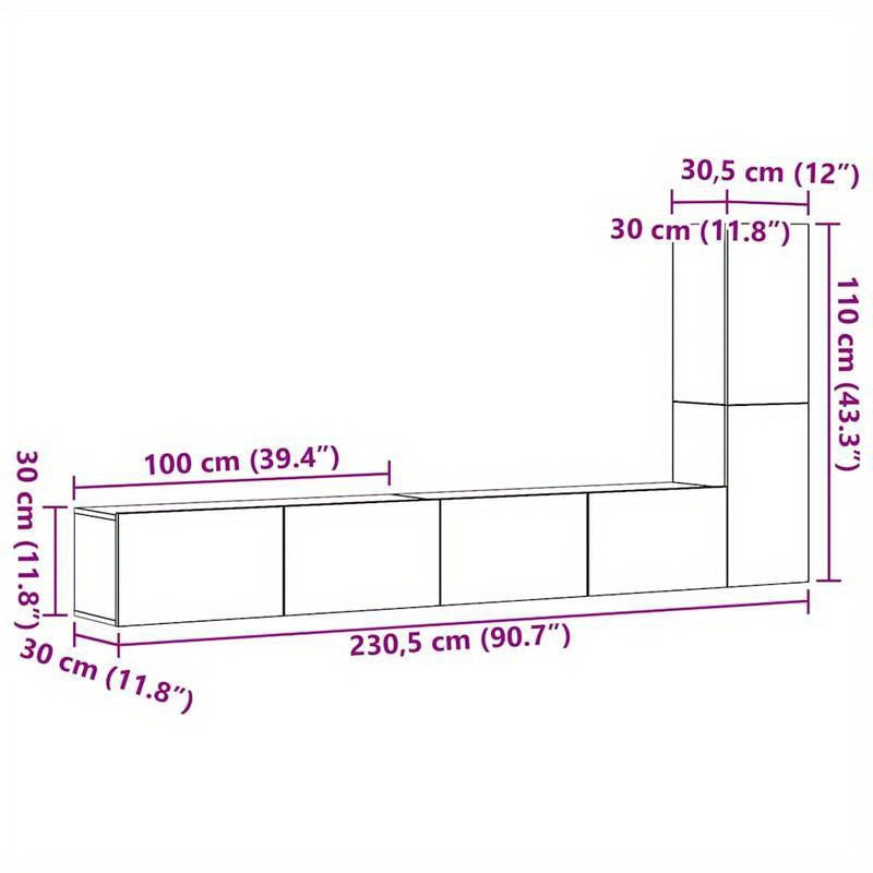 TV Meubel – TV Kast – TV Meubelset – Wandmeubel – Opbergkast – Massief Eikenhout – Wandmontage – Ruimtebesparend Design