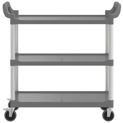 Keukentrolley – Opbergtrolley – Serveerwagen – Keukenwagen – Trolley met 3 Niveaus – Aluminium – 99x50x96 cm – Stevige Wielen met Rem
