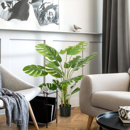 Monstera Deliciosa Kunstplant – Nepplant – Groene Kamerplant – Decoratieve Plant – Hangplant – Onderhoudsvrij – Stevige Cementen Pot 120 cm