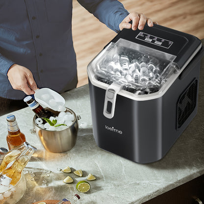Bullet IJsblokjesmaker – IJsblokjesmachine – IJsblokjesdispenser – Draagbare IJscrusher – IJsblokjesapparaat – Zwart – Snelle IJsproductie 6 Minuten – Zelfreinigende Functie