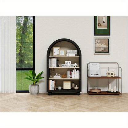 Boekenkast – Boekenrek – Opbergkast – Vakkenkast – Stellingkast – Zwart Hout – 120 cm Hoog – Draagvermogen 100 kg – Geen Montage Nodig