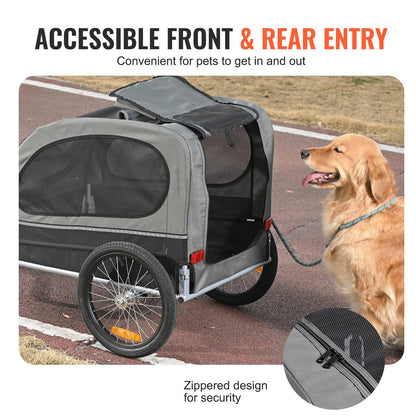 Hondenfietskar – Hondenkar – Fietsaanhanger Hond – Huisdier Fietsmand – Dierenwagen – Stevig Carbonstaal Frame – Inklapbaar Met Quick Release Wielen