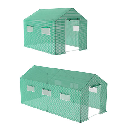 Kas Tuinkas Broeikas Plantentunnel Kweekkas – 4,5x2x2 Meter – Gegalvaniseerd Stalen Frame – UV- en Waterdichte Kasfolie – 6 Ventilatieramen Met Insectengaas