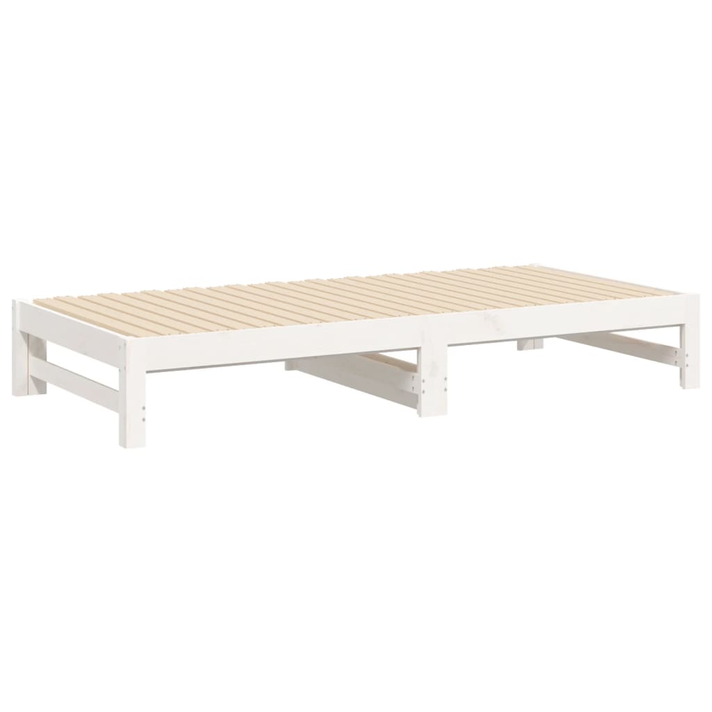 Bedbank – Slaapbank – Logeerbed – Bedbank Met Lade – Bedbank Voor Kleine Ruimte – Massief Dennenhout – Lattenbodem – 205,5x158x30 cm