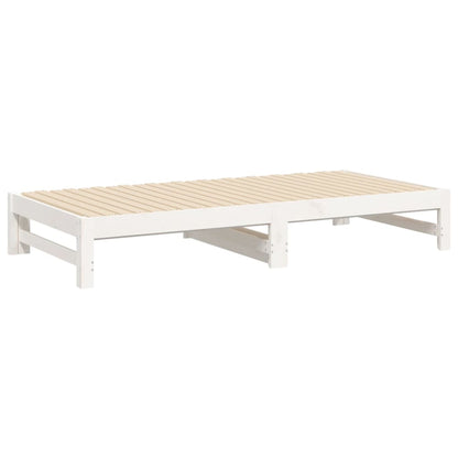 Bedbank – Slaapbank – Logeerbed – Bedbank Met Lade – Bedbank Voor Kleine Ruimte – Massief Dennenhout – Lattenbodem – 205,5x158x30 cm