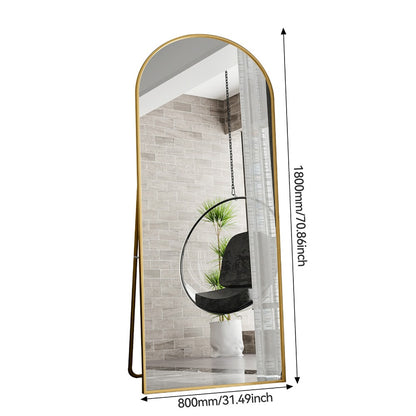 Grote Vloerspiegel – Staande Spiegel – Volledige Lengte Spiegel – Rechthoekige Muurspiegel – Grote Spiegel Aluminium Frame Goud – 180x80 cm – Breukbestendig Glas