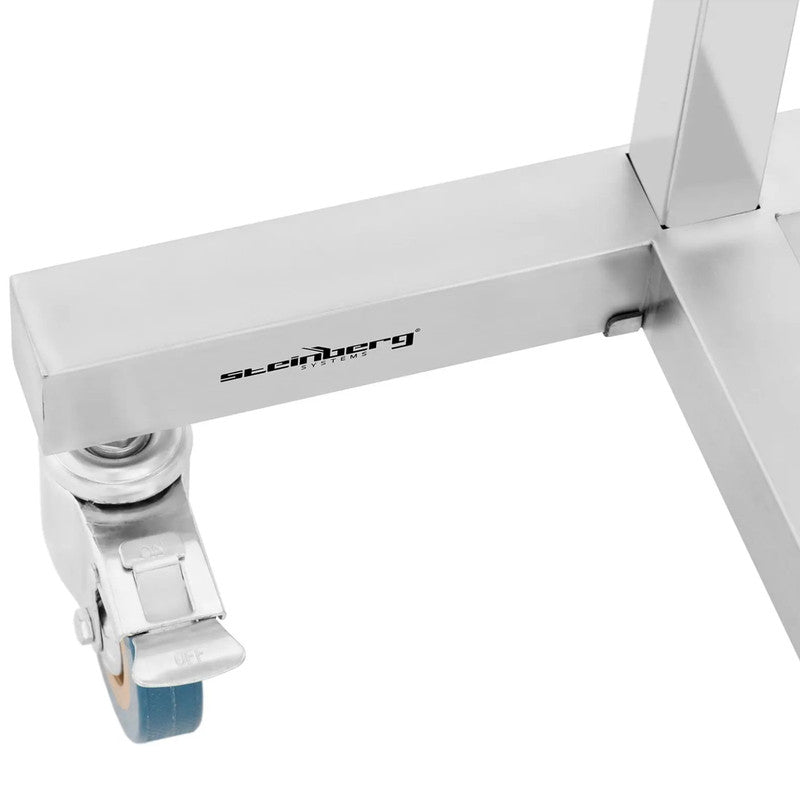 Gereedschapswagen – Werkplaatswagen – Montagewagen – Instrumententrolley – Rolwagen – Verstelbare Werkhoogte – Roestvrijstalen Werkblad 60x40 cm