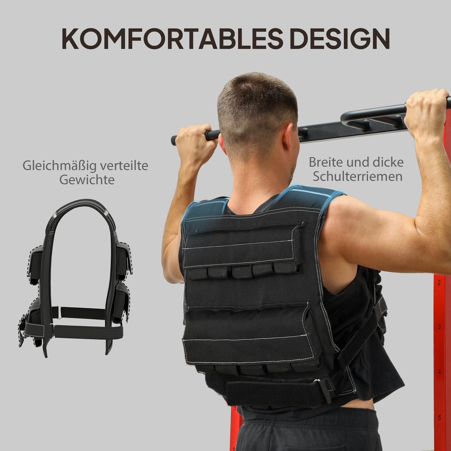 Gewichtsvest – Gewichtsvestje – Verstelbare Gewichtsvest – Trainingsvest – Weerstandsvest – Verstelbaar Tot 20 Kg – Reflecterende Strips – Zwart