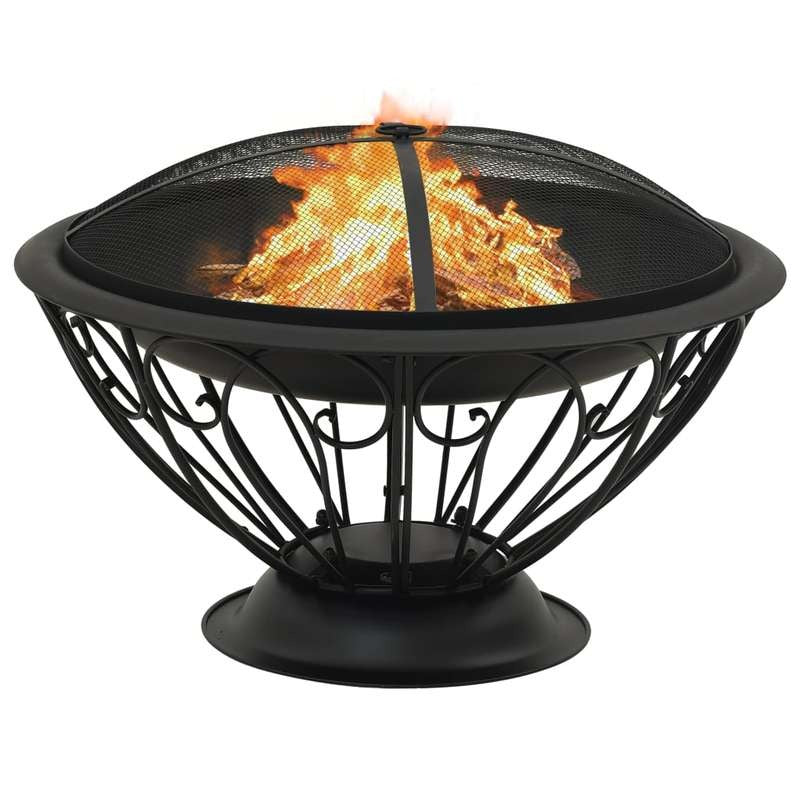 Vuurschaal – Vuurkorf – Tuinverwarmer – Buitenhaard – 75 Cm – Metaal – Geperforeerde Afdekking
