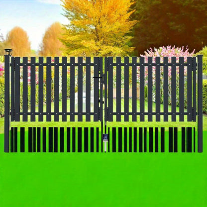 Dubbele Stalen Poort – Tuinpoort – Veiligheidshek – Afscheidingshek – Buitenhek – Duurzaam Staal – 306x125 cm Anthraciet