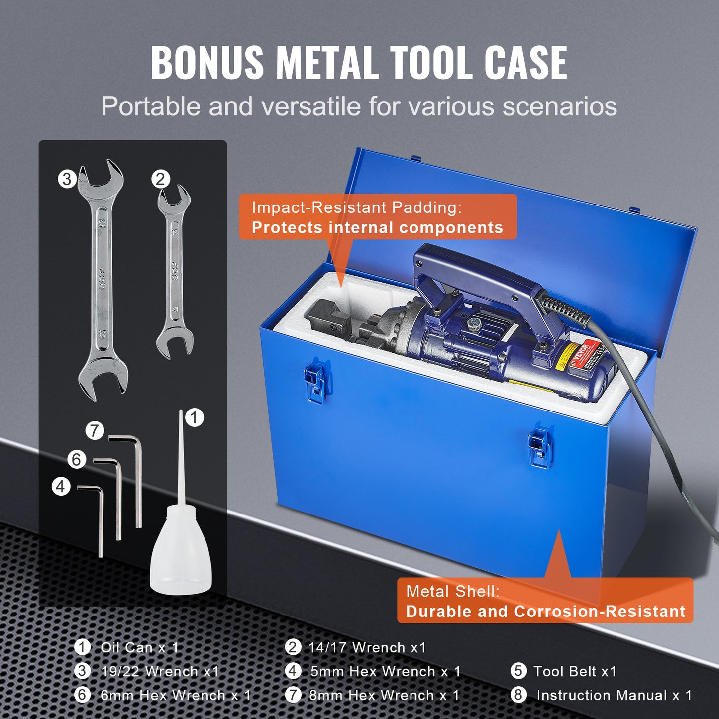 Wapeningsknipper – Betonstaalknijper – Rebar Cutter – Elektrische Knipschaar – Hydraulische Snijder – Snijdt tot 22 mm – Lichtgewicht Aluminium Behuizing