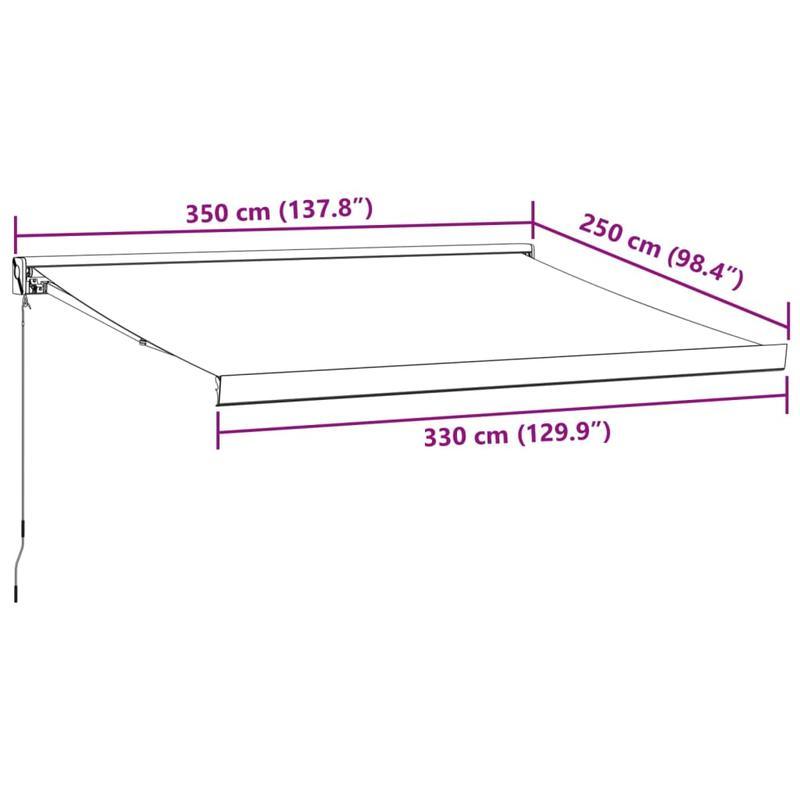 Laifel extends 3.5x2.5m dust and aluminum anthracite and white Removable Outdoor Practical, Backyard Shelter, Contemporary Shade, Stylish Cover, Durable Fabric, Adjustable Awning, Portable Shade, Camping Gear, Patio Decor