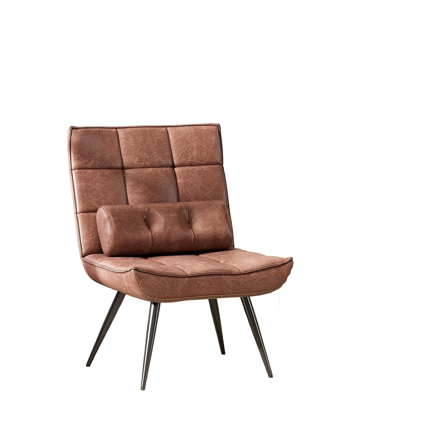 Leren Fauteuil – Lounge Stoel – Relaxstoel – Draaistoel – Vintage Leunstoel – Verstelbare Rugleuning – Comfortabel Elastisch Schuim