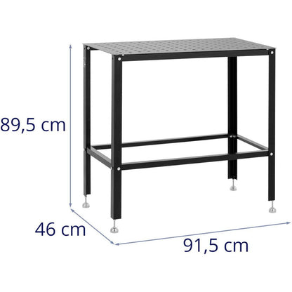 Perforated Welding Table with 3 mm Top, 91.5 x 46 cm, Supports Up to 100 kg