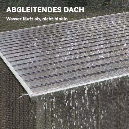 Metalen Opbergschuur – Tuinschuur – Gereedschapsschuur – Fietsenstalling – Opbergbox – Lichtgrijs – 2,81 m² – Corrosiebestendig Gegalvaniseerd Staal – Penthuisdak