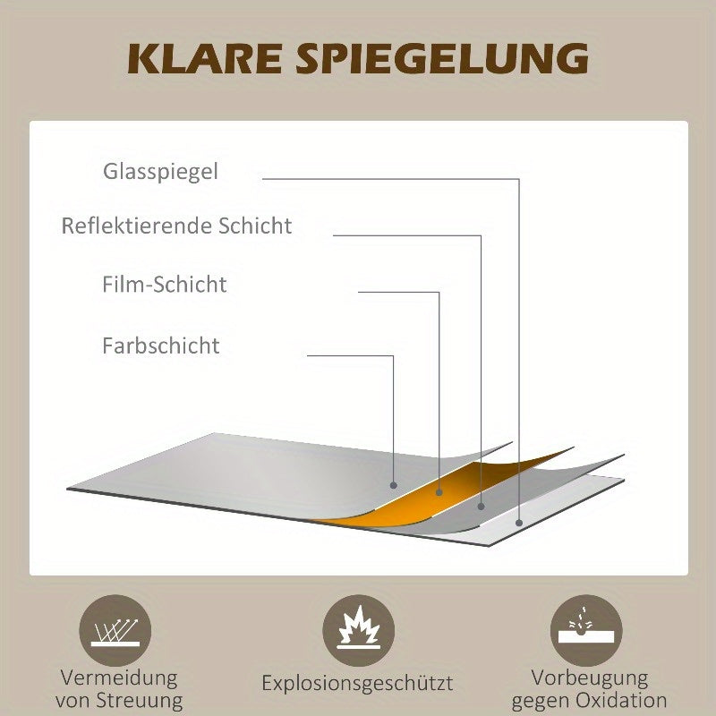 Volledige Lengte Spiegel – Vloerspiegel – Wandspiegel – Staande Spiegel – Badkamerspiegel – Zwart Metalen Frame – 110x62 cm – Duurzaam Kunststof Achterwand