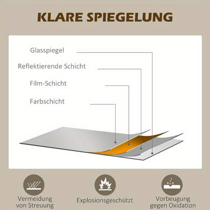 Volledige Lengte Spiegel – Vloerspiegel – Wandspiegel – Staande Spiegel – Badkamerspiegel – Zwart Metalen Frame – 110x62 cm – Duurzaam Kunststof Achterwand