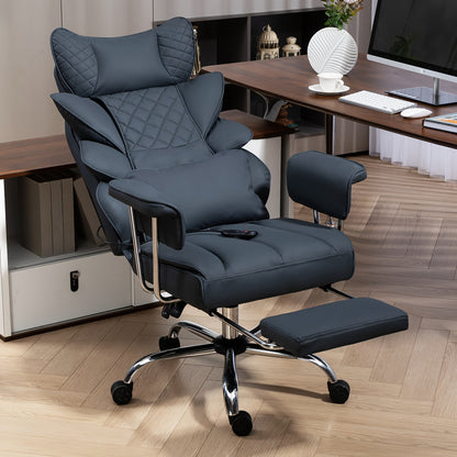 Bureaustoel – Kantoormeubilair – Werkstoel – Bureaustoel Ergonomisch – Zwarte PU Leder Variant – Draagvermogen 227 kg – Ergonomische Lendensteun & Verstelbare Zithoogte