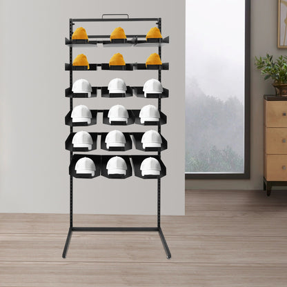Hoedenrek – Hoedenhouder – Pettenrek – Hoedendisplay – Hoedenkast – Modern Design – Metalen Stabiele Constructie – 18 Trays – Compacte Afmetingen