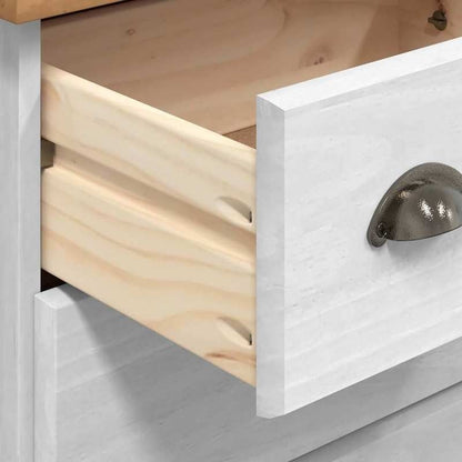 Ladekast – Dressoir – Commode – Opbergkast – Kast – Wit & Naturel Hout – 91x40x79 cm – Vergrendelbare Laden