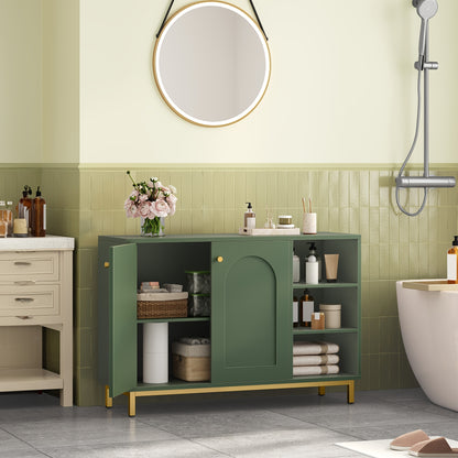 Badkamerkast – Badkamermeubel – Kolomkast – Opbergkast – Kast – Forest Green – 35x100x75 cm – Houtmateriaal – Verstelbare Plank