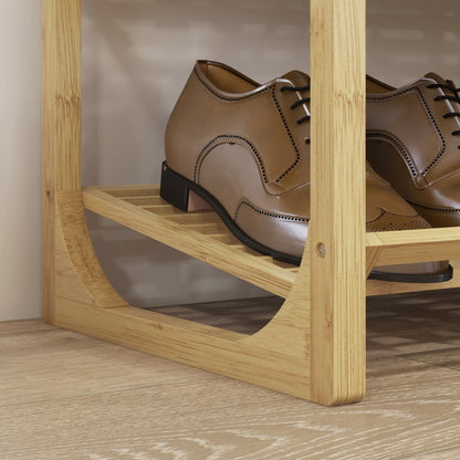 Bamboe Schoenenrek – Schoenenkast – Schoenrek – Schoenopberger – Schoenenhouder – 4 Lagen Voor 12 Paar Schoenen – Duurzaam Natuurlijk Bamboe 76x33x67 cm