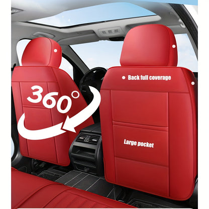 Autostoelhoes – Stoelhoes Auto – Autostoelbeschermer – Stoelhoezen Universeel – Leren Autostoelhoes – 5 Zitplaatsen Set – Premium Nappa Leder – Ademend en Duurzaam