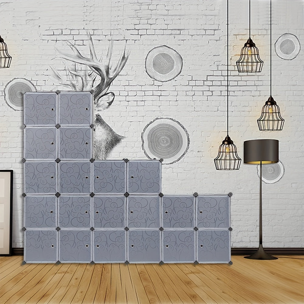 Opbergkast – Opbergrek – Stellingkast – Opbergmeubel – Opbergsysteem – 20-vaks Modulair – Duurzaam Kunststof – 183x147x37 cm – Eenvoudige Montage – Ruimtebesparend Design
