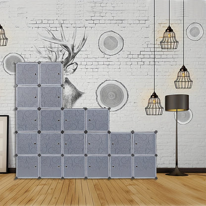 Opbergkast – Opbergrek – Stellingkast – Opbergmeubel – Opbergsysteem – 20-vaks Modulair – Duurzaam Kunststof – 183x147x37 cm – Eenvoudige Montage – Ruimtebesparend Design