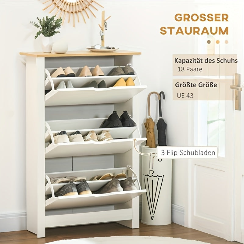 Schoenenrek – Smal Schoenenkast – Schoenopberger – Schoenenbank – Schoenendisplay – Massief Hout – 112 x 72 x 26 cm – Witte Coating