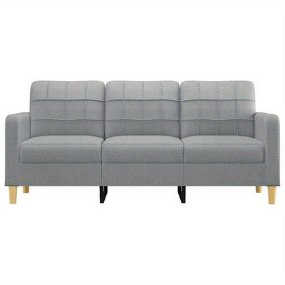 3-zits bank – Sofa – 3-zitsbank – Bedbank – Loungebank – Lichtgrijs – Compact 180 cm – Traagschuim Vulling – Stevig Hardhouten Frame