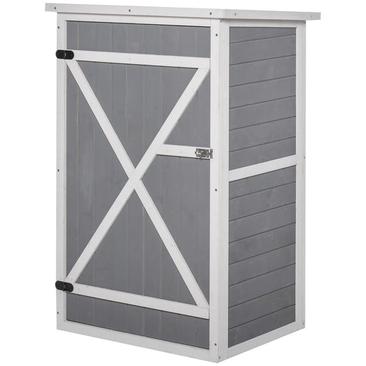 Tuinberging – Tuinhuis – Tuinkast – Gereedschapsschuur – Opbergkast – Vurenhout Met Bitumen Dak – Grote Vergrendelbare Deur Met 2 Planken – Compacte Afmetingen 75x56x115 cm