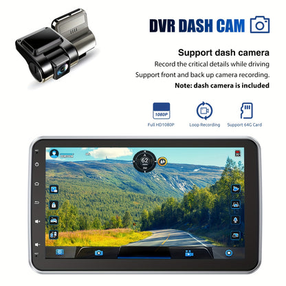 Single DIN Autoradio – Autoradio Met Draaibaar Scherm – Android Autoradio – Auto Multimedia Speler – Autoradio Met Camera – 10,1 Inch HD Touchscreen – Draadloos CarPlay & Android Auto