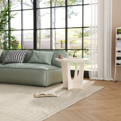 Bijzettafel – Nachtkastje – Side Table – Slede Tafel – Houten Tafeltje – Melkwit – Compact Formaat – Stevige Constructie