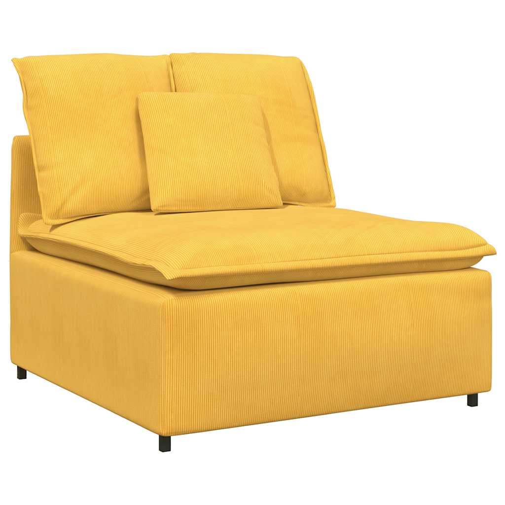 Modulaire Bank – Modulair Sofa – Hoekbank – Loungebank – Zitbank – Lichtgeel – Corduroy Stof – Flexibel Ontwerp