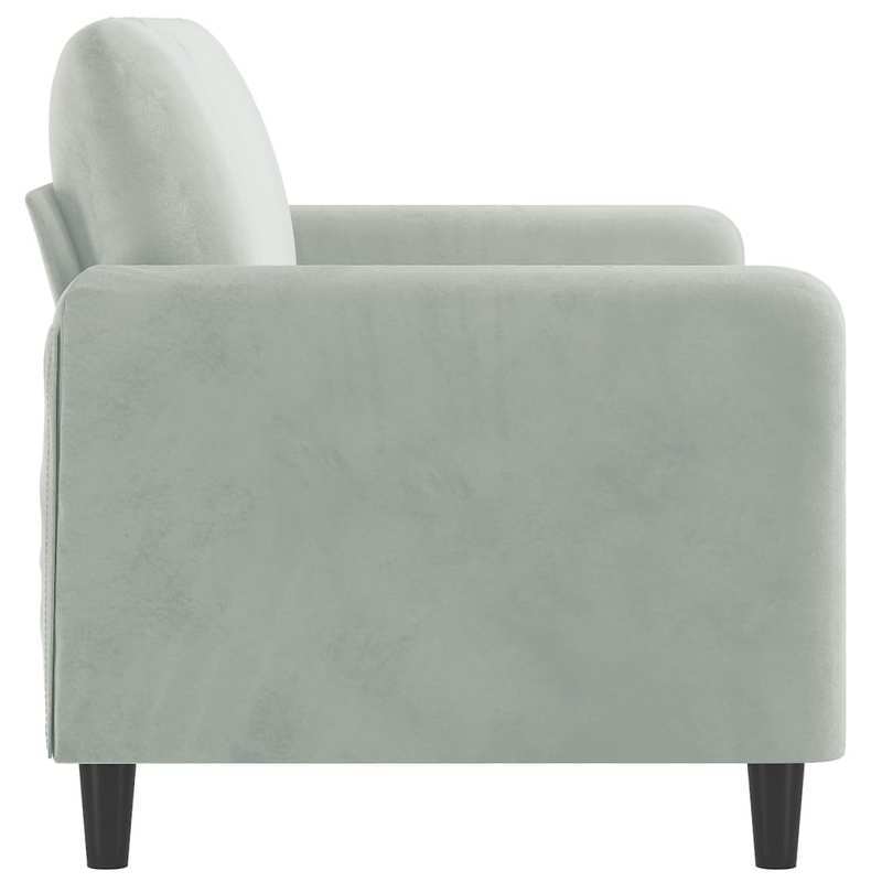 2-zits bank – tweezitsbank – loveseat – zitbank – sofa – lichtgrijs – velvet bekleding – 140 cm breed – stevig houten frame