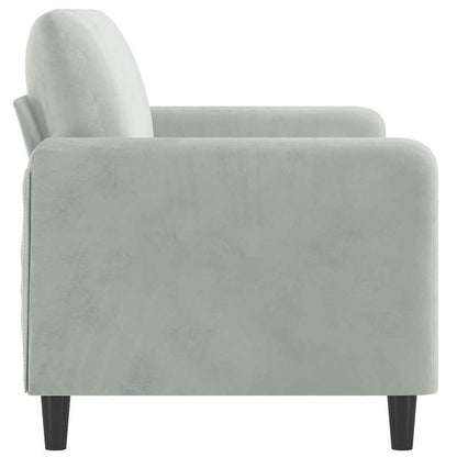 2-zits bank – tweezitsbank – loveseat – zitbank – sofa – lichtgrijs – velvet bekleding – 140 cm breed – stevig houten frame